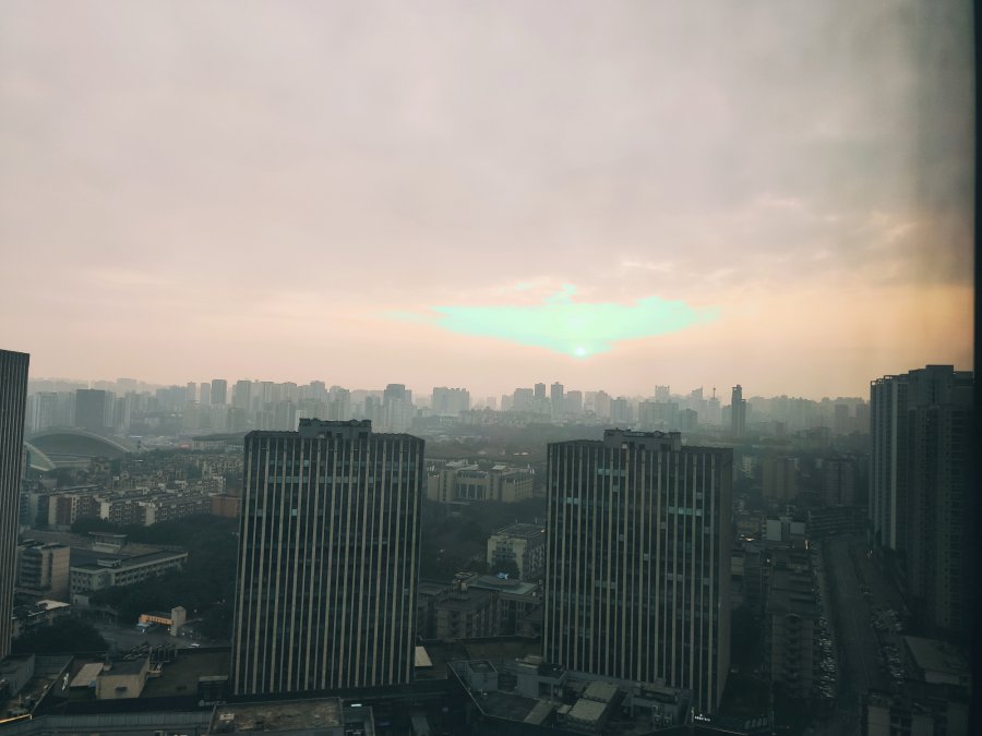城市日落